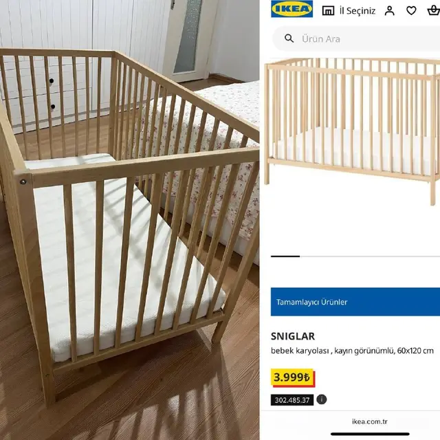 Детская кроватка и матрас IKEA — Анталия — 2 500 ₺