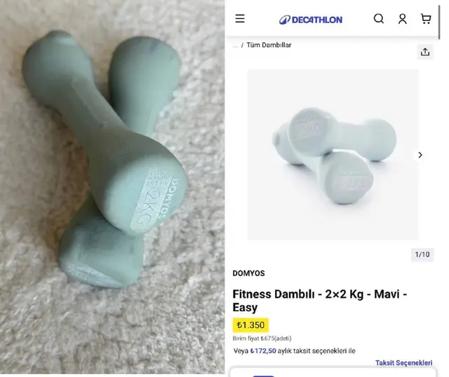 Гантели Gymo 2×1 кг — Стамбул — 1 200 ₺