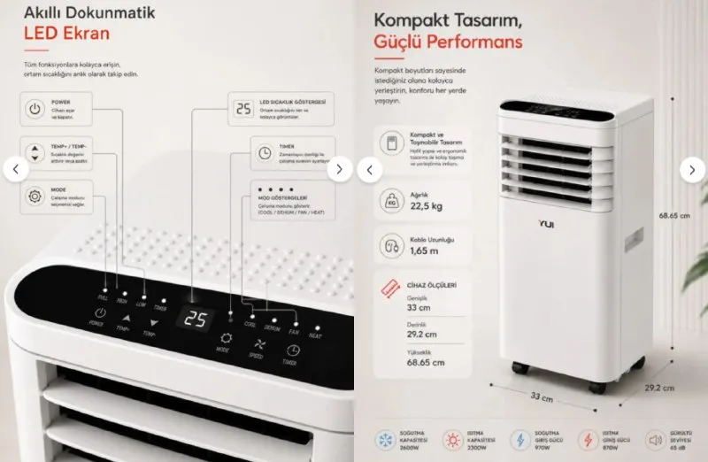 Yui Hc9000 9000 Btu Portable Air Conditioner
