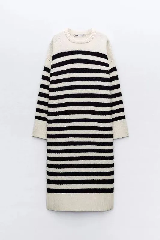 Платье Zara из трикотажа в полоску