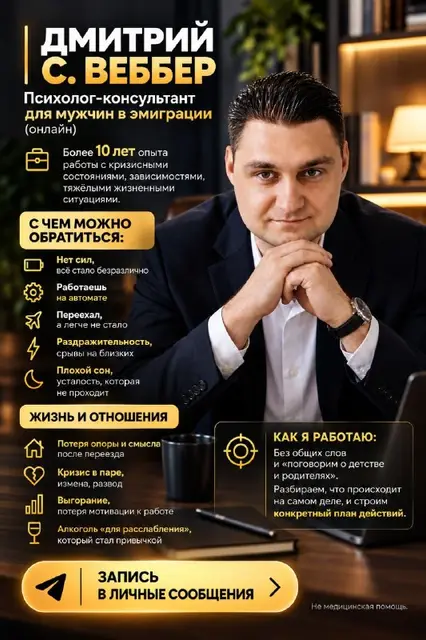 Психолог-консультант для мужчин в эмиграции (онлайн) — Белград