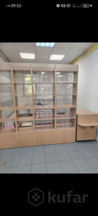 Стеллаж сборный из двух секций с тумбой откатной