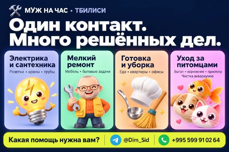 Муж на час / Бытовые услуги / Петситтинг