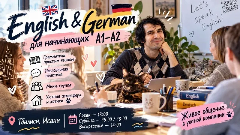 Занятия по английскому и немецкому языкам для начинающих