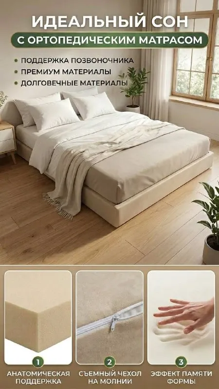 Новый ортопедический матрас с эффектом памяти