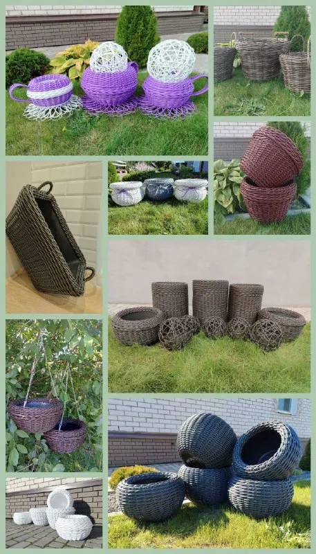 Дровницы, корзины, кашпо из искусственного ротанга