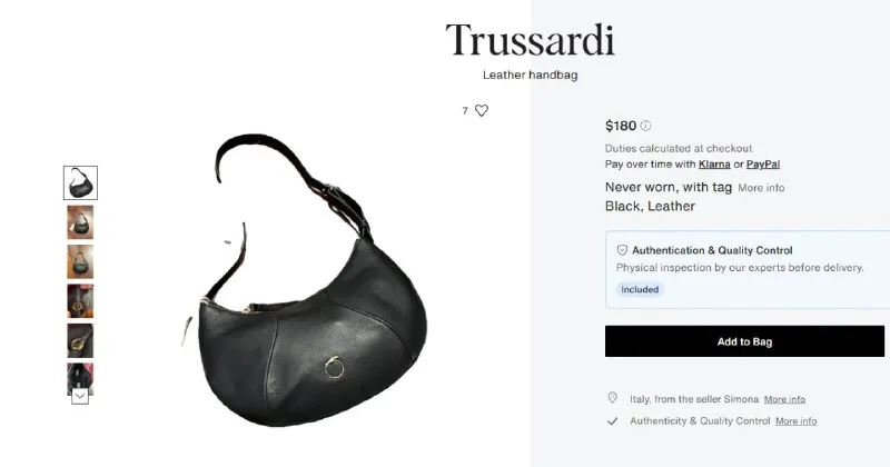 Оригинальная сумка Trussardi Leather handbag
