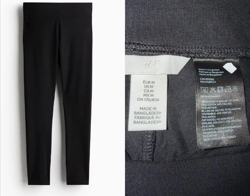 Женские леггинсы H&M из хлопка