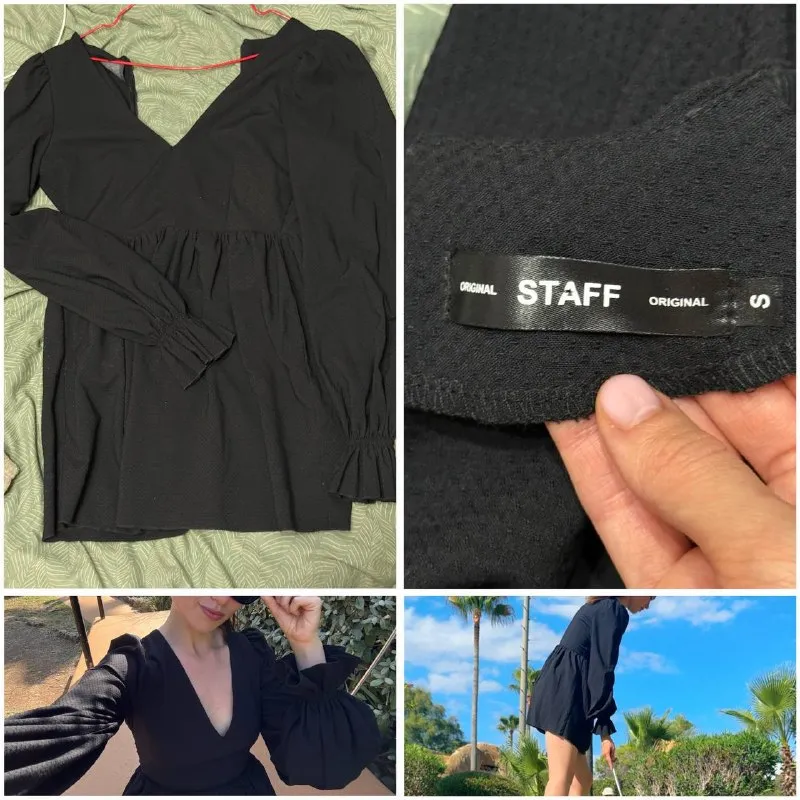 Платье с глубоким вырезом от бренда STAFF