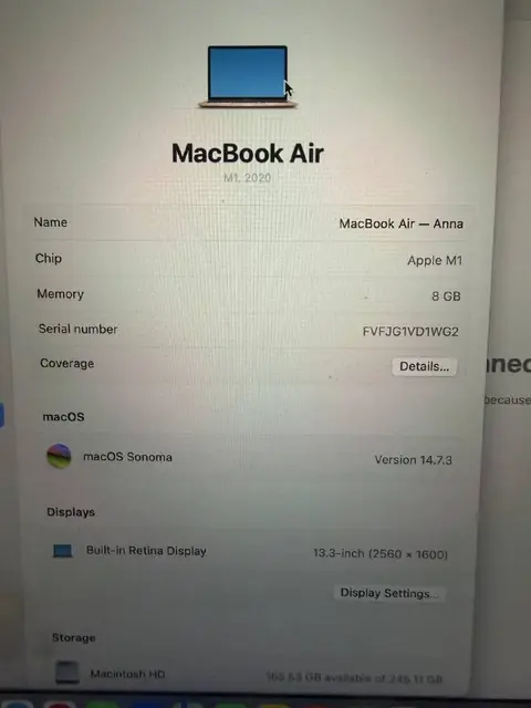 MacBook Air M1 — Батуми — 800 ₾