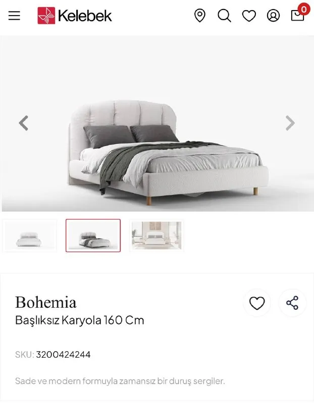 Кровать Kelebek Bohemia 160×200