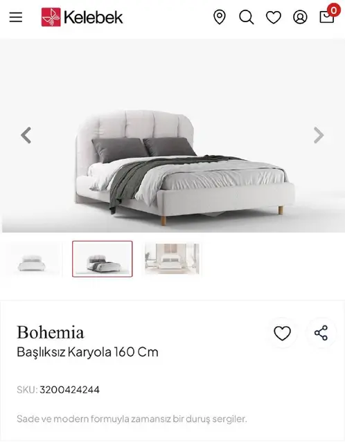 Кровать Kelebek Bohemia 160×200 — Стамбул — 10 000 ₺