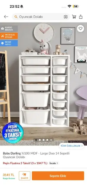 Шкаф с ящиками для хранения игрушек — Анталия — 1 700 ₺
