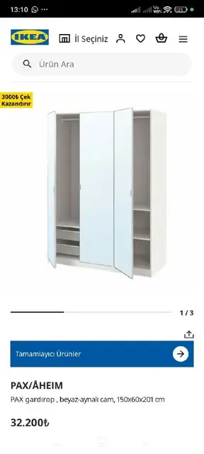 Икеа pax шкаф с 150:201:60 — Стамбул — 16 000 ₺