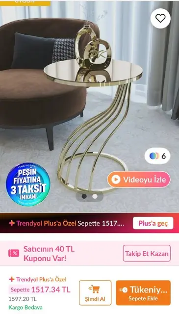 Столик зеркальный — Анталия — 1 000 ₺