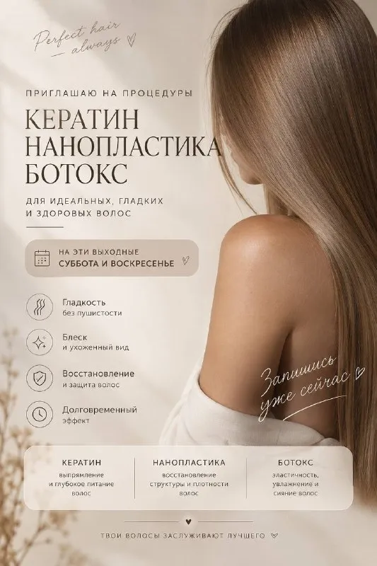 Кератин, нанопластика и ботокс