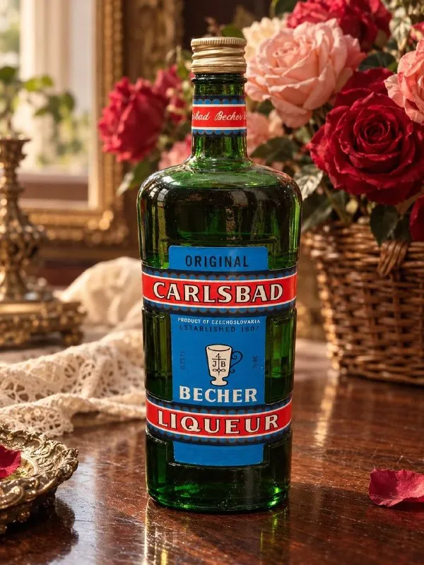 Винтажная бутылка Carlsbad Becher Liqueur