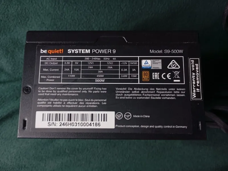 Блок питания be quiet! 500W Bronze ATX