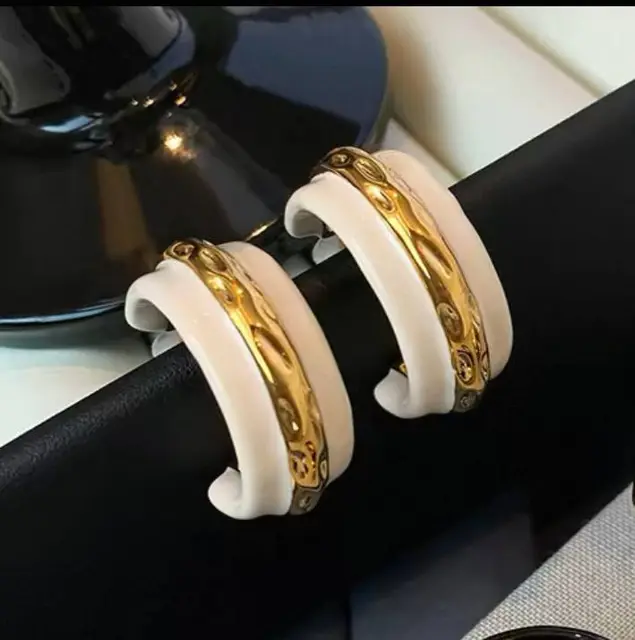 Серьги латунь, эмалевое и золотое покрытие — Батуми — 20 ₾