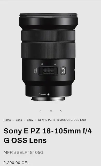 Sony E PZ 18–105mm F4 G OSS — Батуми — 1 600 ₾