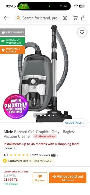 Пылесос Miele — Стамбул — 13 000 ₺