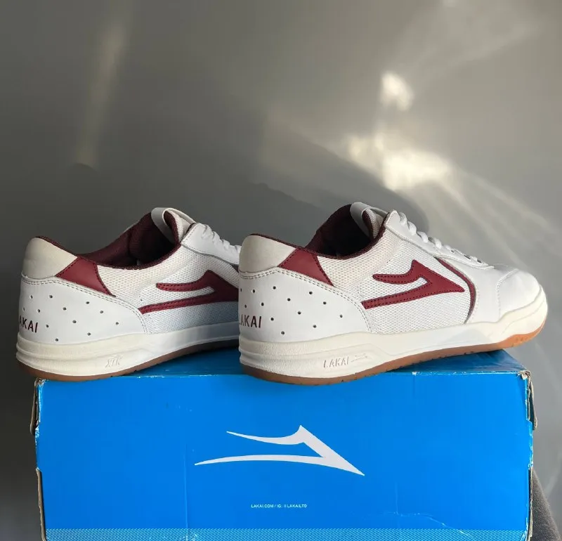 Кроссовки Lakai Atlantic WHITE/BURGUNDY LEATHER