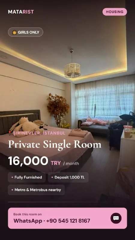 FURNISHED SINGLE ROOM FOR RENT