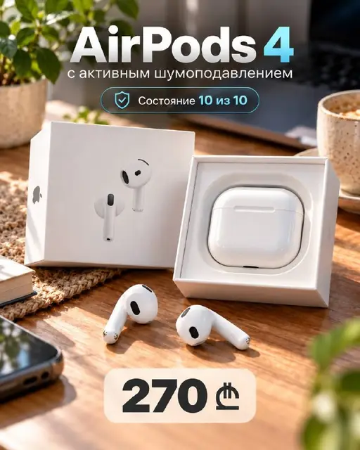AirPods 4 c активным шумоподавлением (ANC) — Батуми — 270 ₾